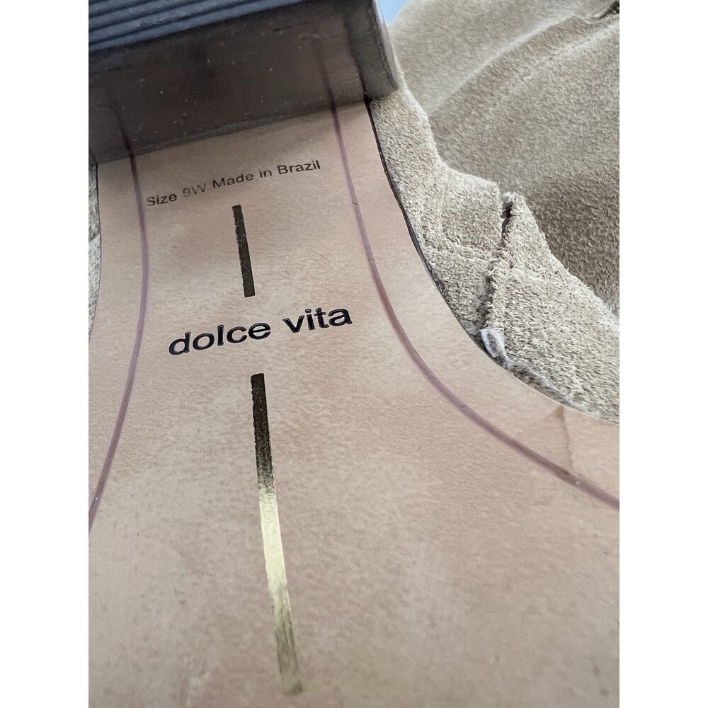 Dolce Vita Light Brown Suede Over The Knee Boots Pointed Toe Block Heel 9 Wide - Picture 3 of 5